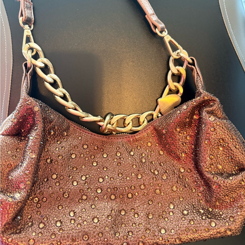 Brown Betsey Johnson Rhinestone Bag